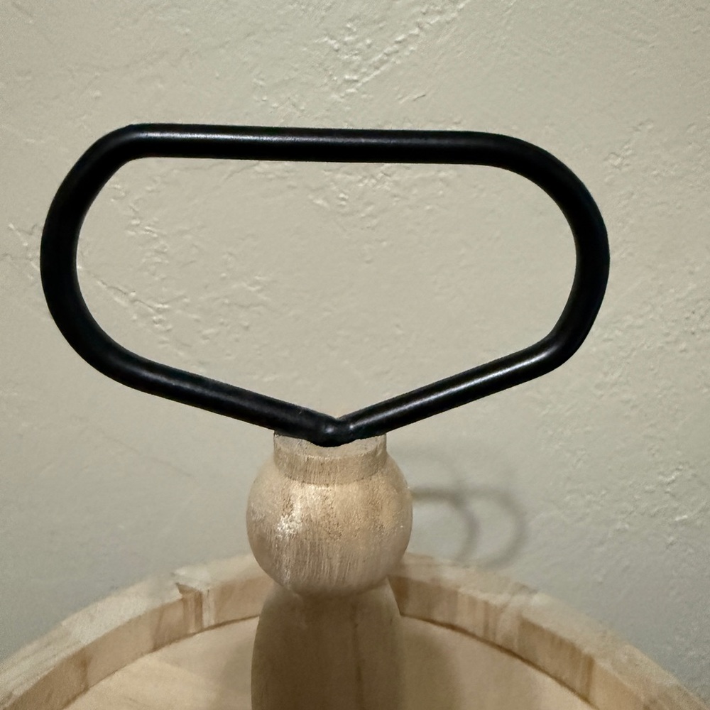 Handmade 2 tier unfinished wood serving display tray.